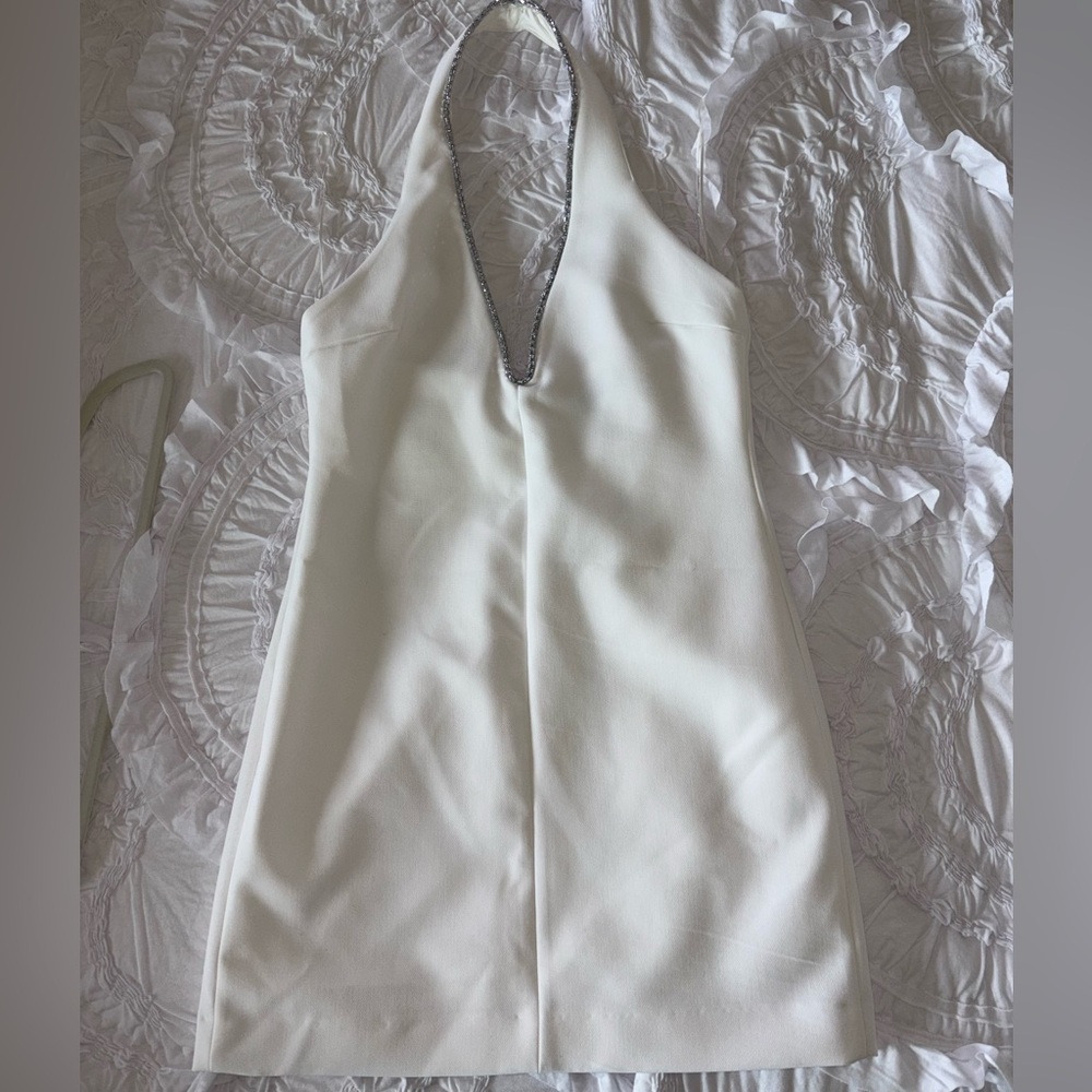 Elegant White Halter Dress